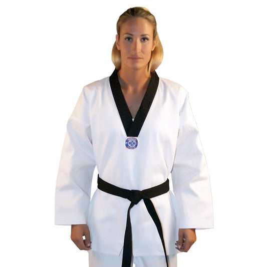 Drako Pro TKD Ribbed Black Belt Uniform